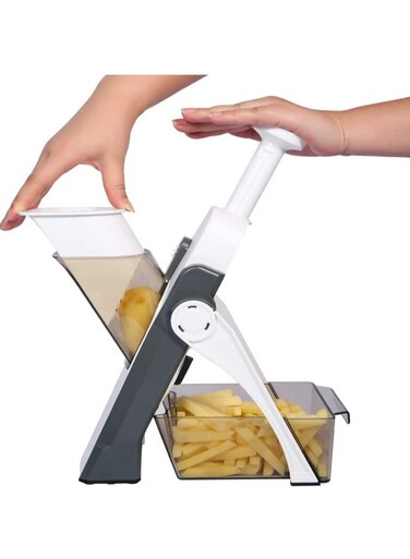 Vegetable Cutter Safe Mandoline Slicer TikTok Adjustable Vegetable Chopper Multi purpose Food Vegetable Slicer for Kitchen Gray