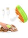 3 In1 Cat Steamy Brush Steamy Cat Brush Hair Removing Brush for Cats and Dogs Recharg Self Cleaning Steam Cat Brush Pet Hair Brush for Tangled and Loosse Hair (Green)
