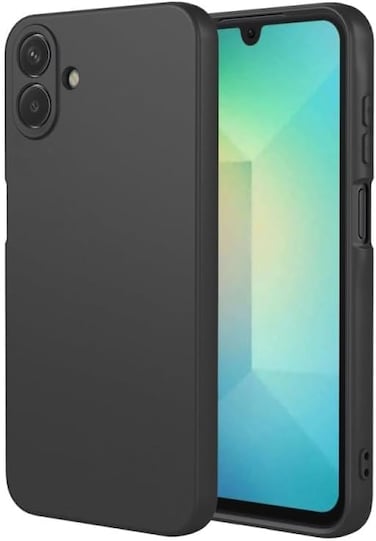 Liquid Silicone Back Cover Case for Samsung Galaxy A07 5G,  Soft Micro-Fibre Lining Inside  Camera Protection Bump   Shockproof Back Cover Case for Samsung A07 5G (Black)
