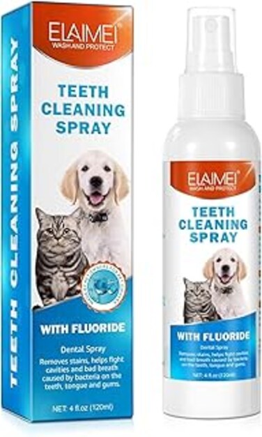 FDTY New Pet Clean Teeth Cleaning Spray For Dog &amp; Cats, Petclean No Brushing Pet Oral Care Spray, Pet Breath Freshener Spray, Pet Oral Spray Clean Teeth, Teeth Spray For Cats &amp; Dogs