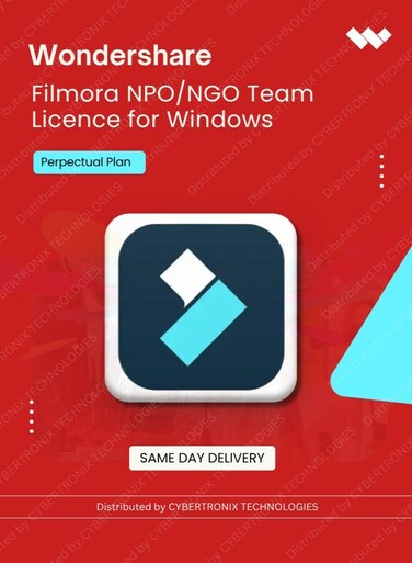 Wondershare Filmora NPO/NGO Team License for Windows   Perpectual Plan   Digital License   Same Day Delivery