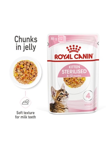 Feline Health Nutrition Kitten Sterilised Jelly (WET FOOD - Pouches) 12 x 85g