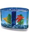 Penn-Plax Twin Betta Bow-Front Kit for Aquarium Blue, Green, Tank is 7.5" Across The Front, 6" Across The Back