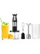 Hand Blender, 4 in 1 Blender, Hand Blender Electric 800W 2-Speed and Turbo Mode, Immersion Blender with 500ml Food Chopper, 600ml Container, Milk Frother, Egg Whisk, for Smoothie Sauces Food Soups