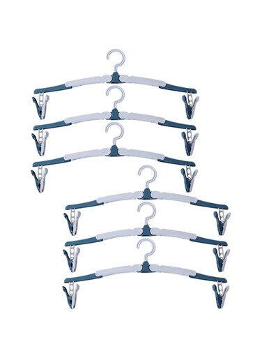 KASTWAVE 6 Pack Travel Folding Metal Hangers - Space-Saving Non-Slip Portable Laundry Clothes Hangers for Home &amp; Travel