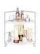 KINGBERWI 2-Tier Corner Storage Shelf, Bathroom Organizer Countertop, Cosmetics Makeup Organizer Holder, Kitchen Spice Rack, Silver