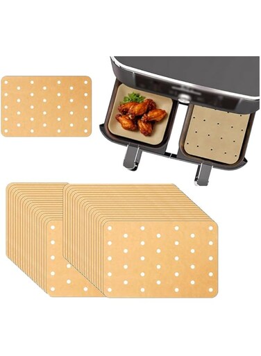 Duomama Ninja Foodi Dual Air Fryer Accessory Set - 100-Piece Kit with Non-Stick Parchment Paper Liners for Ninja DZ201 Foodi 6-in-1 8-qt. 2-Basket Air Fryer