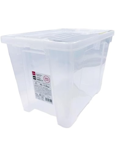 STORAGE BOX -CLEAR - WITH LID - 5.28GAL - 20L-Clear