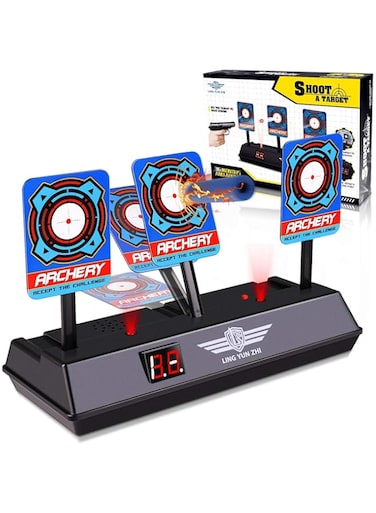 Mumoo Bear Electronic Digital Target for Nerf Guns N-Strike Elite/Mega/Rival Series - Auto-Reset Intelligent Light Sound Effect Scoring Targets Toys for Boys and Girls