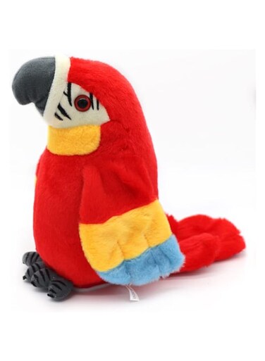 ECVV Cute Talking Parrot Plush Toy Repeat Speaking Parrot Bird Toys Electronic Funny Bird Toys Interactive Pet Toy Gift for Children Kids (Red)