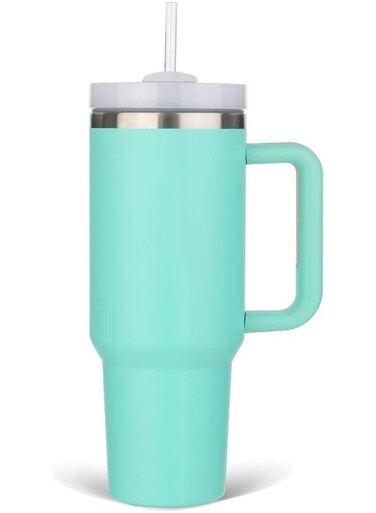 Insulated Tumbler with Handle &acirc;&euro;&ldquo; Leak-Proof Stainless Steel Travel Mug with Lid, Straw, Vacuum Insulated, Keeps Cold Ice &amp; Heat for Hours, Reusable &acirc;&euro;&ldquo; Perfect for Travel, Commuting, and Outdoor Activities