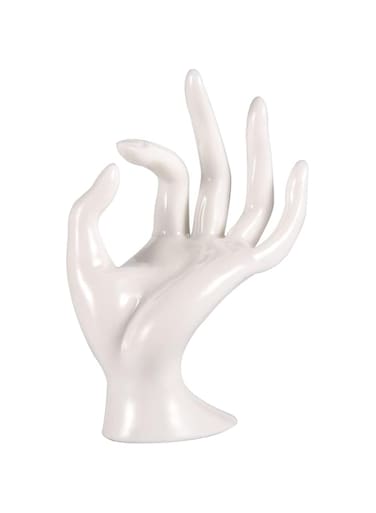 THE WHITE SHOP Ring Hand Holder Polyresin Mannequin Shaped Bracelet Holder Jewelry Display Jewelry Stand for Home Organization