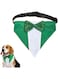 Adjustable Dog Tuxedo Formal Dog Wedding Outfit Bandana Dog Tux Black Dog Collar with Bow Tie, Dog Suit Costume for Small Large Dogs Wedding, Engagement, And Birthday (green)