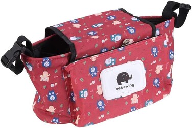 Capacity Pram Organizer Bag, Portable Waterproof Baby Stroller Organiser, with Multi-Pocket and Adjustable Shoulder Straps for Milk Bottles Wallets Cell Phones, 1 Pcs