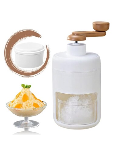 VAODO Hand Made Ice Machine, Ice Shaver Cocktails, Manual Snow Cone Machine with Freezing Mold, Portable Ice Crusher for Home Kitchen Restaurant Use