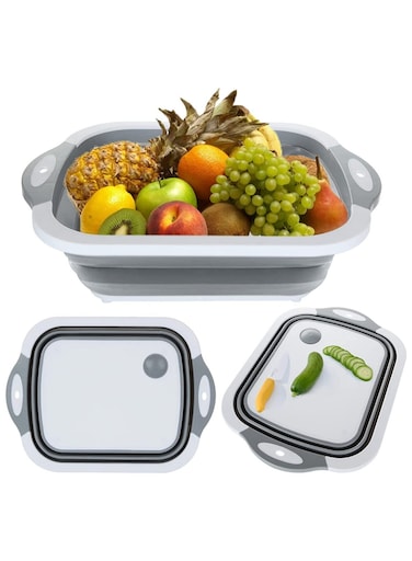 Multi-function 3-in-1 Collapsible Cutting Board Foldable Food Strainers,Drain Basket,Folding Drain Basket, Folding Chopping for Kitchen