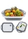 Multi-function 3-in-1 Collapsible Cutting Board Foldable Food Strainers,Drain Basket,Folding Drain Basket, Folding Chopping for Kitchen