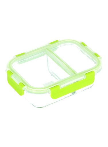 BRS Rectangular Container With 2 Compartment Assorted 16.9x12.3x5.1cm