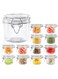 12Pcs 7oz Glass Storage Jars with Airtight Clip Lid,Nut storage tank sealed fresh keeping tank,Glass airtight jar for Blueberry Cherry Food Sauce