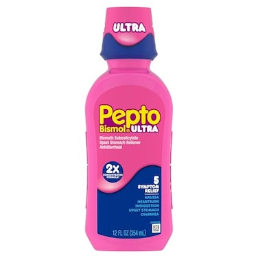 Pepto Bismol Liquid Ultra For Nausea, Heartburn, Indigestion, Upset Stomach, And Diarrhea Relief, Original Flavor 12 Oz