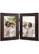 zig zag Double Picture Hinged Folding Photo Frame for Desktop,Table, Decoration, Gift etc (4x6, Brown)