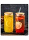 16 Oz Drinking Glasses with Bamboo Lids and Glass Straw 2 Pcs Can Shaped Glass Cups Beer &amp; Ice Coffee Glasses Cute Tumbler Cup Great for Soda Boba Tea Cocktail Reusable Iced Coffee Cup with Brush and Straw