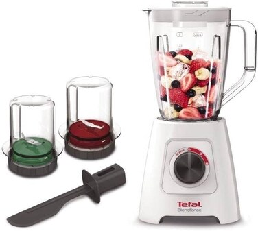 Tefal Blender Blendforce w/Grinder, Chopper &amp; Spatula BL4291, White