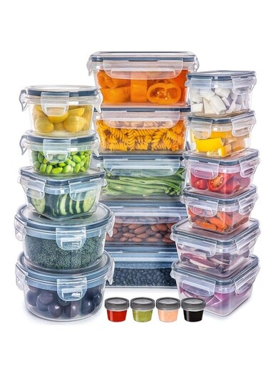 Criest 20 Pcs Airtight Food Storage Containers Set   BPA-Free Reusable Plastic Boxes   Leak-Proof   Microwave, Freezer &amp; Dishwasher Safe   Multi-Size Kitchen Storage