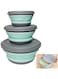 Joyzzz Collapsible Bowls for Camping, 3 Pcs Expandable Food Storage Containers Set with Different Sizes, Food Grade Silicone Collapsible Bowl with Lid, Can Be Used As Lunch Bowl, Salad Bowl