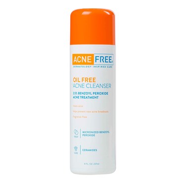 AcneFreeAcne Free Oil-Free Cleanser, Benzoyl Peroxide 2.5% with Glycolic Acid to Prevent and Treat Breakouts Unscented, 8 Fl Oz
