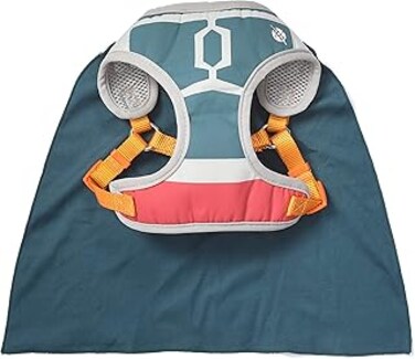Star Wars for Pets Boba Fett Dog Harness with Cape, Small (S)   Small Dog Boba Fett Harness for Dogs   Star Wars Pet Harness, Star Wars Harness for Small Dogs