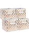 DII Non Woven Polyester Metallic Diamond Storage Bin, Large Set of 4, White/Gold