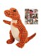 2023 New Indestructible Robust Dino, Durable Interactive Robustdino Dog Toy, Squeaky Dog Toys For Aggressive Chewers, Soft Dog Toys, Unbreakable Stuffed Plush Dog Toys Aggressive Chewers (A ORANGE)