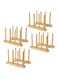 Lawei Set of 4 Bamboo Dish Rack - 3 Slots Cutting Board Racks Plate Rack Stand Pot Lid Holder for Bowl, Cup, Cutting Board and More