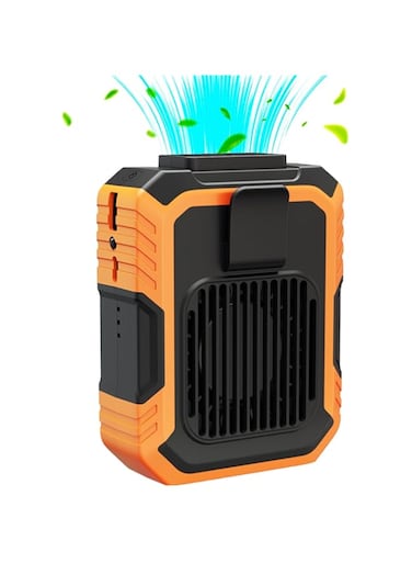 Karessories Portable Waist Body Cooler Fan   4000mAh   Clip-On Design   Neck Waist Handsfree Cooling Fan with 3 Adjustable Wind Speeds and LED Torch Light