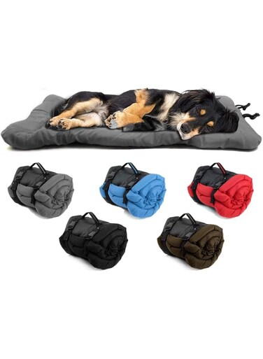 L&amp;E Portable Cat and Dog Bed, Washable Dog Mat Dog Cushion, Foldable Oxford Fabric Pet Mat for Indoor Use and Outdoor Camping Travel Vacation Hiking, Different Sizes of Dogs(90 * 40cm) (Gray)
