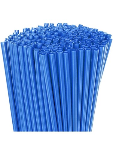 FAONIE 10 Inch Drinking Straws 250Pcs 10 Inch X 0.28 Inch (Blue)