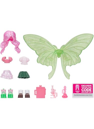 Jazwares Royale High 3-Inch School Spirit Fashion Pack: Science - Series 1-1 Figure with 15 Accessories - Wings Become Rings - Virtual Item Code Included - Ages 5+