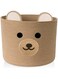 Baby laundry basket - Toy storage bear basket for kids - Nursery baby hamper with handles 15''(W) X 13''(H) (Light Brown)