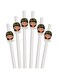 HIGHLAND PARTY 12 Pcs Eid Mubarak Straws for Kids &ndash; Girl Boy Theme Eid Mubarak Paper Drinking Straw Disposable Drinkware Kids' Supplies &ndash; Eid Ramadan Iftar Tableware Straws (GIRL)