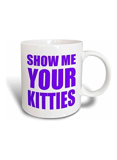 Show Me Your Kitties Printed Magic Transforming Mug White/Purple