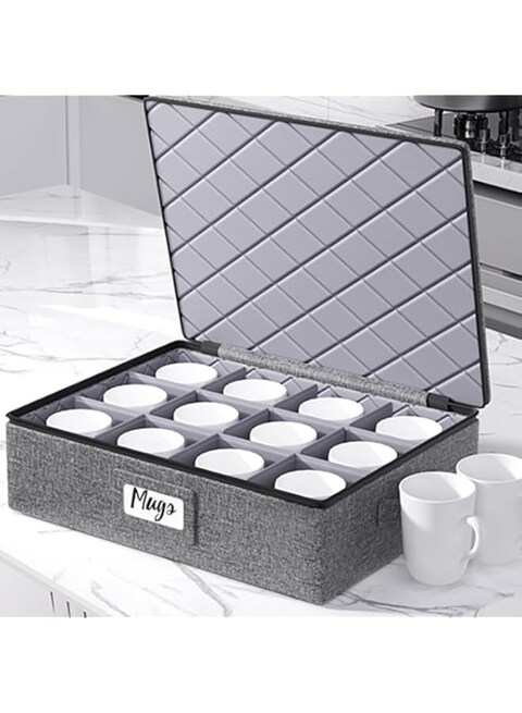 ideagala China Storage Containers, Salad Plates, Mugs, Quilted Dividers for Safe Moving and Seasonal Storage, Dishes, Plates Storage Containers (Box for Cups and Mugs)