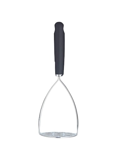 KITCHENCRAFT MasterClass Soft-Grip Stainless Steel Masher, Carded, 27 cm