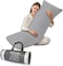 MUSA Full Body Long Pillow - Breathable Polyester Filling, Pregnancy Pillow for Belly Support (Light Grey, 50 x 120cm)