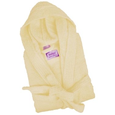 Bliss Casa - رداء حمام بغطاء للرأس للجنسين - 100% قطن فائق النعومة وعالي الامتصاص للنساء والرجال - مثالي للاستخدام اليومي للجنسين، مقاس البالغين باللون البيج