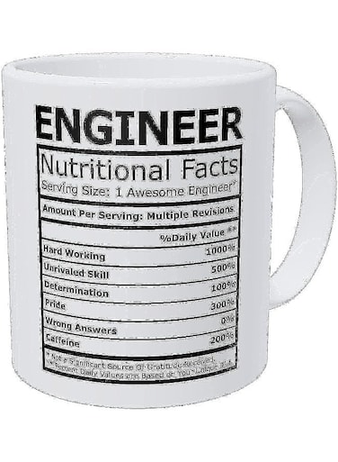 Your Wall Wampumtuk Engineer Nutritional Facts Funny Coffee Mug 12 Ounces Inspirational And Motivational