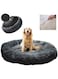 BAOFI Dog Bed Pet Bolster Bed Kennel Cat Cushion Bed Marshmallow Pet Bed Large Ultra Soft Plush Donut Cuddler Round Dog Nest Bed Machine Washable And Non-Slip Pet Calming Warm Bed,Dark Gray,S,50CM