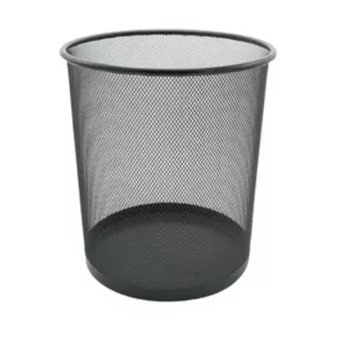 FIS Wire Mesh Waste Baskets Round Net Type, Black Color, 23 x 26 cm Size - FSWA101BK