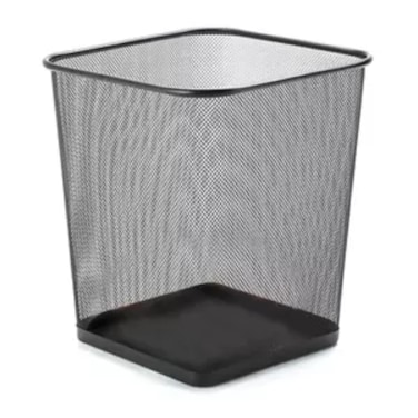 FIS Wire Mesh Waste Baskets Square Net Type, Black Color, Height 30 cm - FSWAB83335