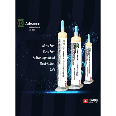Syngenta Advance Pack Of 3 Anti Cockroach Gel Bait Mess Free Dual Action 30g